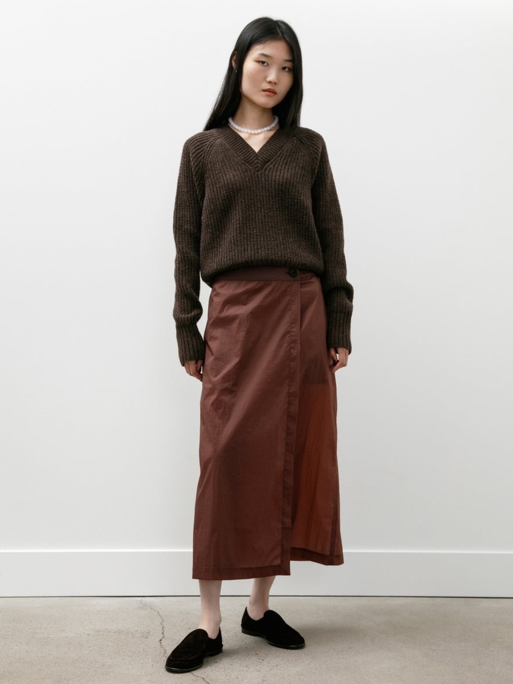 MFPEN Classic Wrap Skirt – Merlot Crinkled Tech size XS